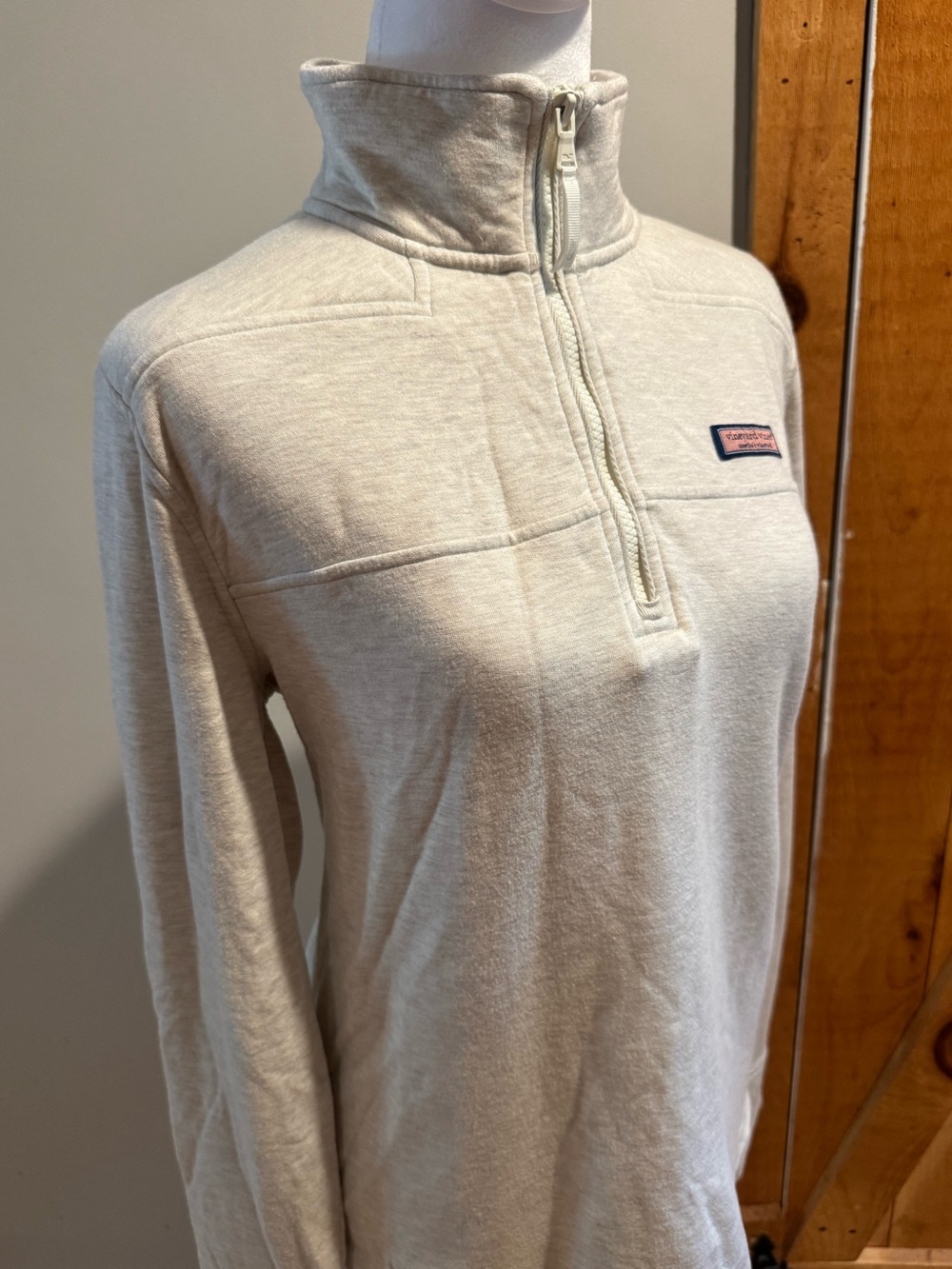 Vineyard Vines Women’s Cozy Oatmeal Heather Dreamcloth Relaxed Shep Quarter Zip